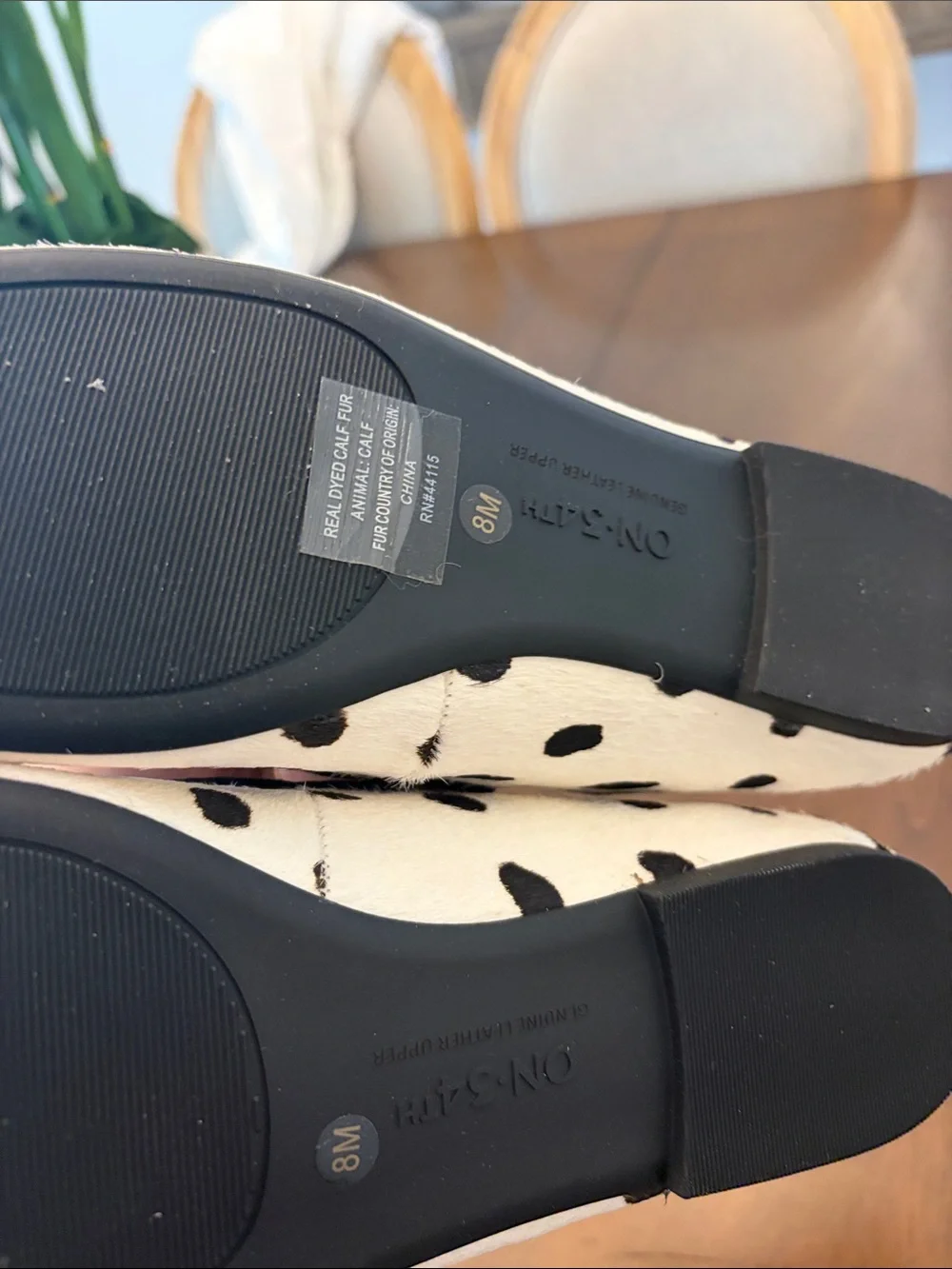 Dalmatian-Print Mary Jane Flats in White & Black - Picture 4 of 5